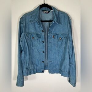 Vintage 70s Levi's for Men blue jean chore work jacket L orange tag streetwear